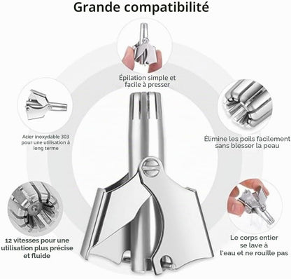 Tondeuse Manuelle Anti-Poils du Nez | Un nez propre en quelques secondes.