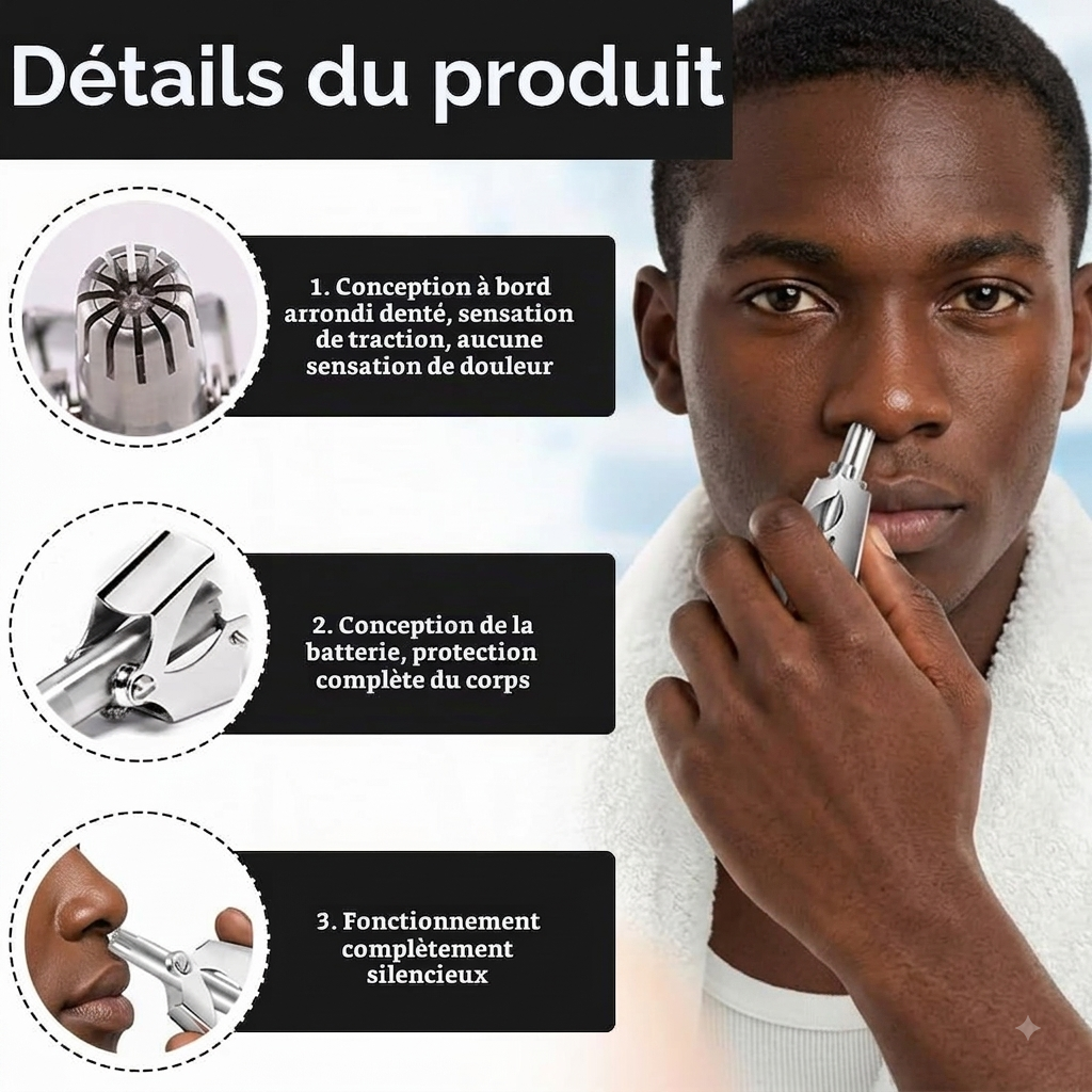 Tondeuse Manuelle Anti-Poils du Nez | Un nez propre en quelques secondes.