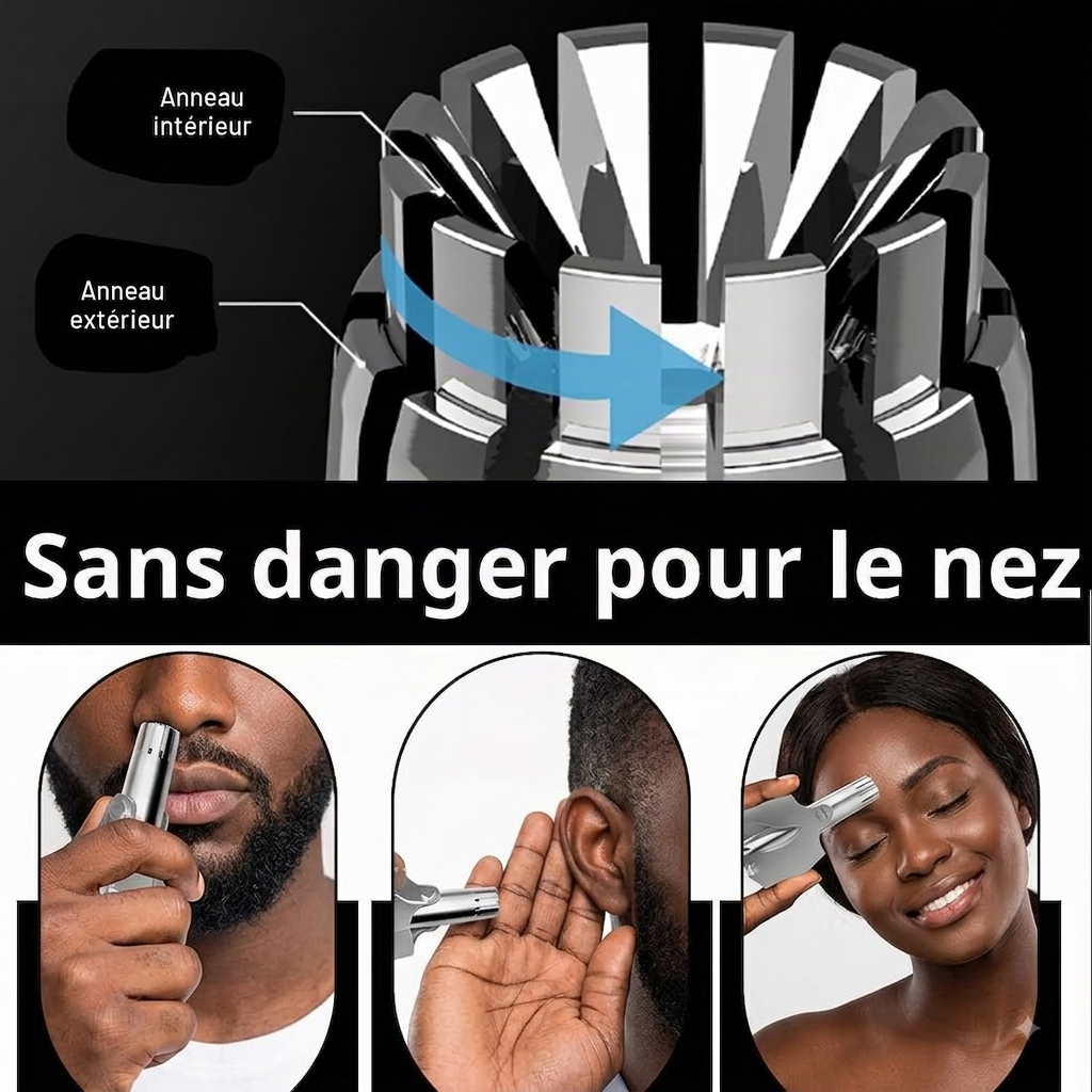 Tondeuse Manuelle Anti-Poils du Nez | Un nez propre en quelques secondes.